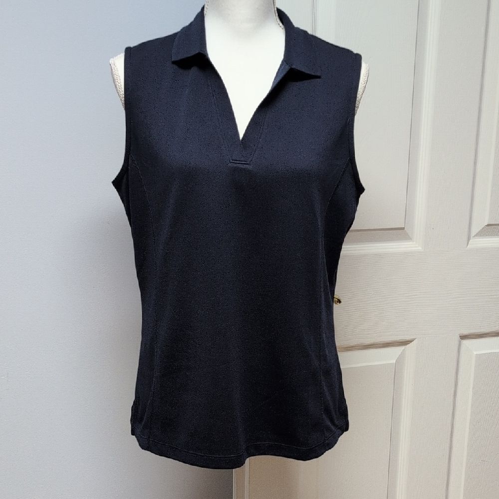 PGA Tour Airflux Navy Blue Sleeveless Polo Size L